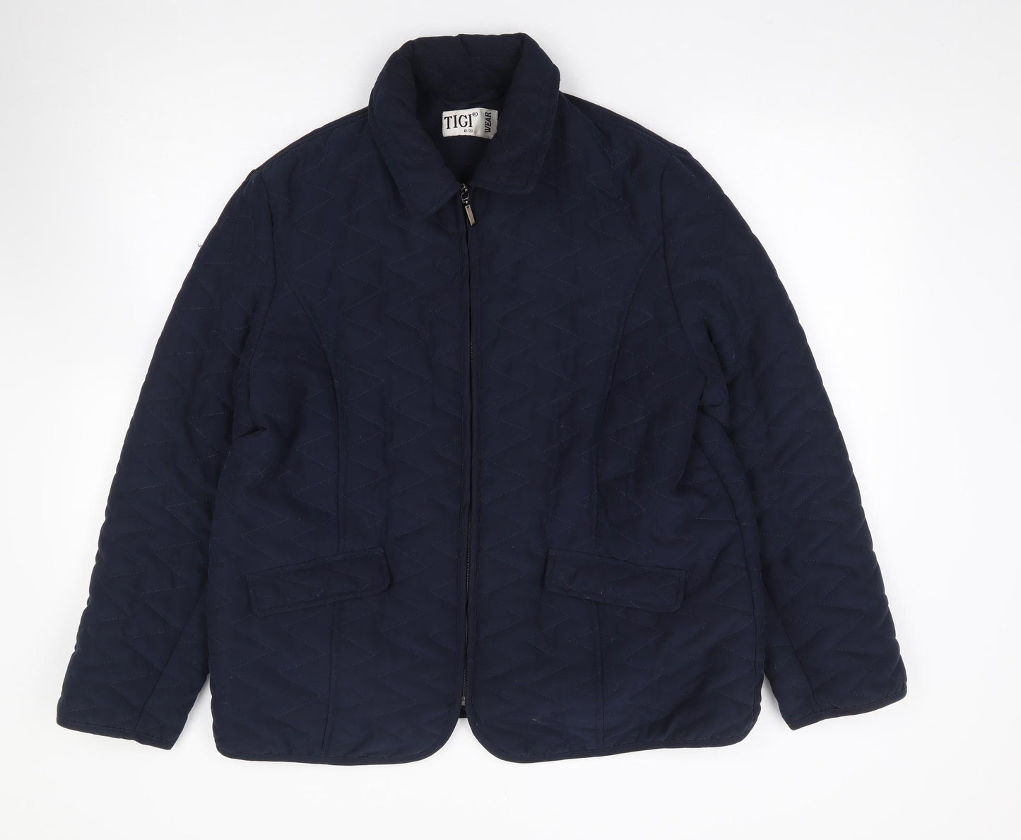 Tigi Wear  Womens Blue   Quilted Coat Size 18  Zip