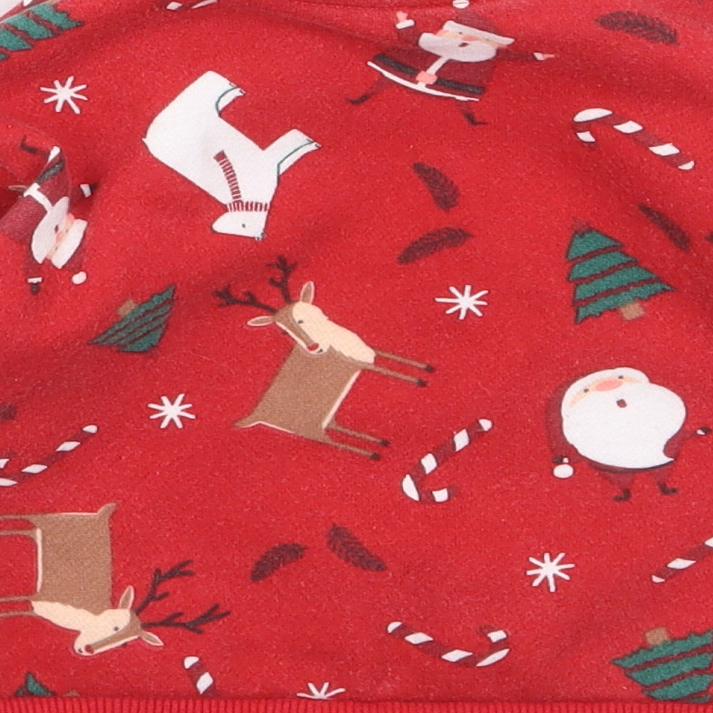 Primark Boys Red Geometric Cotton Pullover Jumper Size 6-9 Months  Pullover - Christmas