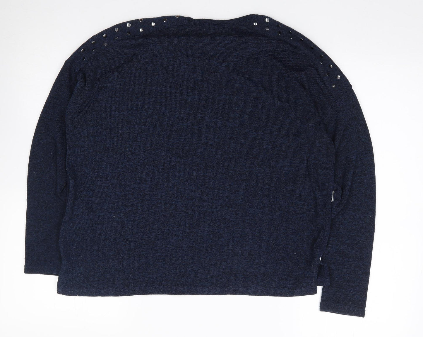 New Look  Womens Blue Round Neck  Polyester Pullover Jumper Size 12