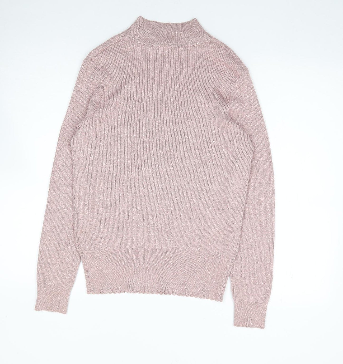 TU Womens Pink High Neck  Viscose Pullover Jumper Size 14