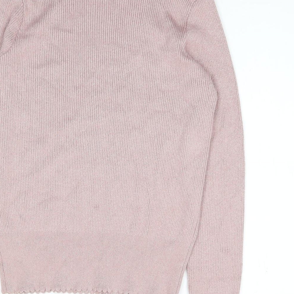 TU Womens Pink High Neck  Viscose Pullover Jumper Size 14