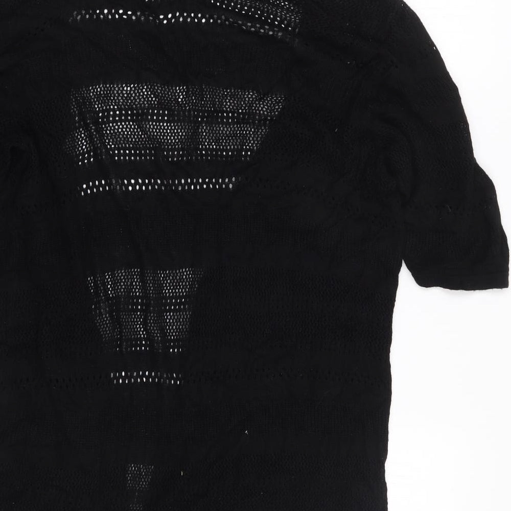 Suzanne Grae Womens Black V-Neck  Acrylic Cardigan Jumper Size L