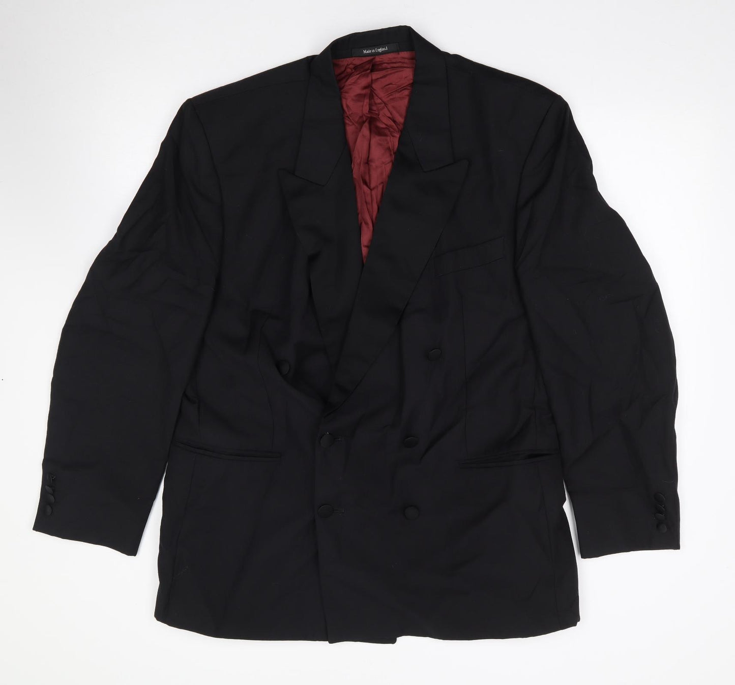 Moss Bros Mens Black  Wool Tuxedo Suit Jacket Size 44