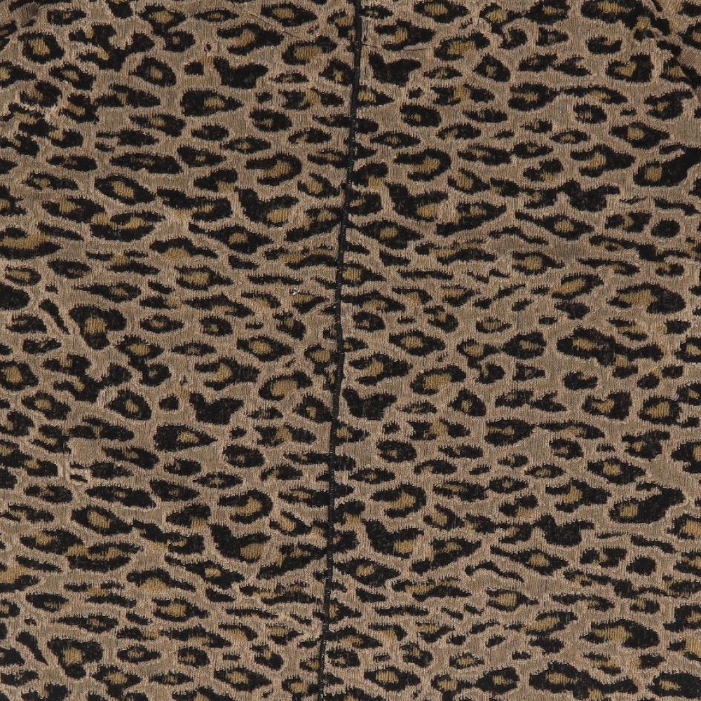 Marks and Spencer Womens Brown Animal Print Polyester Jersey T-Shirt Size 8 Round Neck