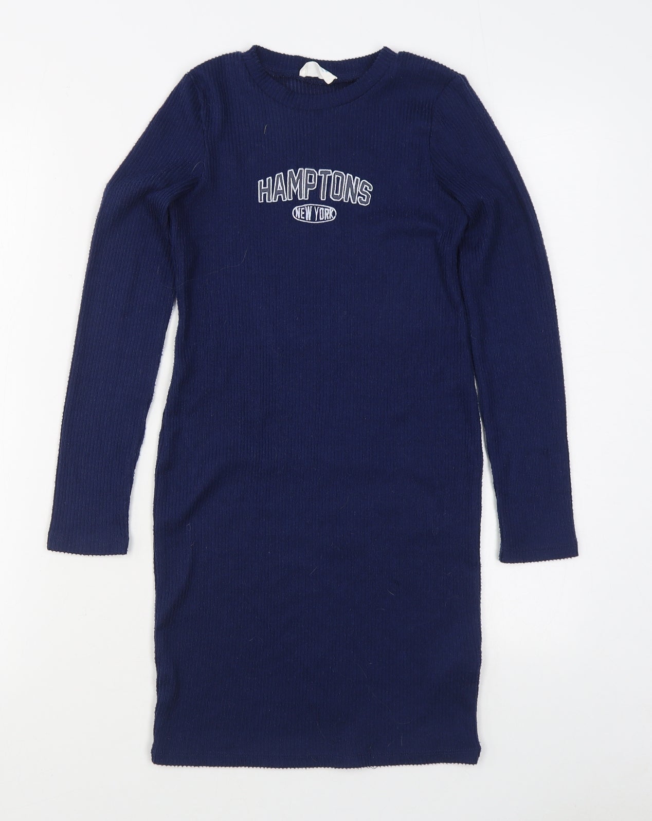 Primark Girls Blue  Polyester Jumper Dress  Size 10-11 Years  Round Neck Pullover