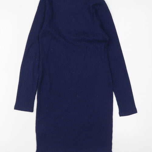 Primark Girls Blue  Polyester Jumper Dress  Size 10-11 Years  Round Neck Pullover