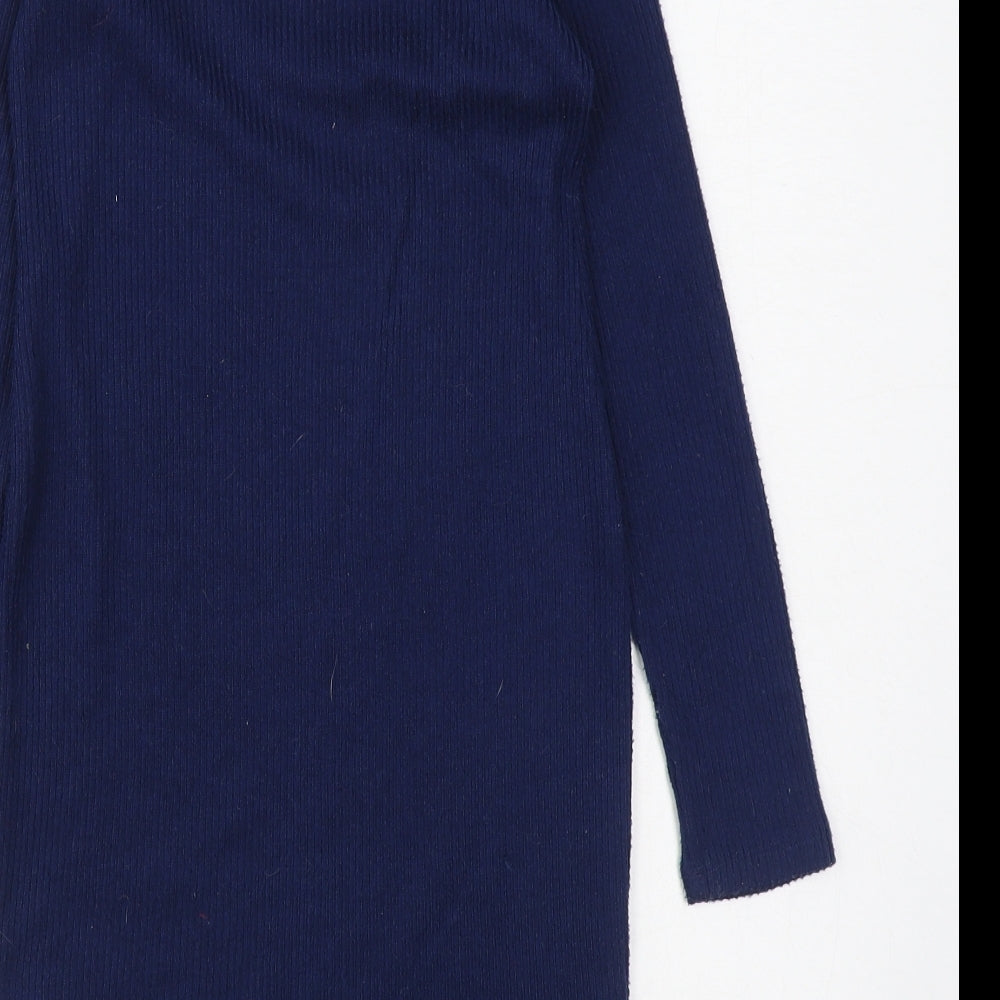 Primark Girls Blue  Polyester Jumper Dress  Size 10-11 Years  Round Neck Pullover