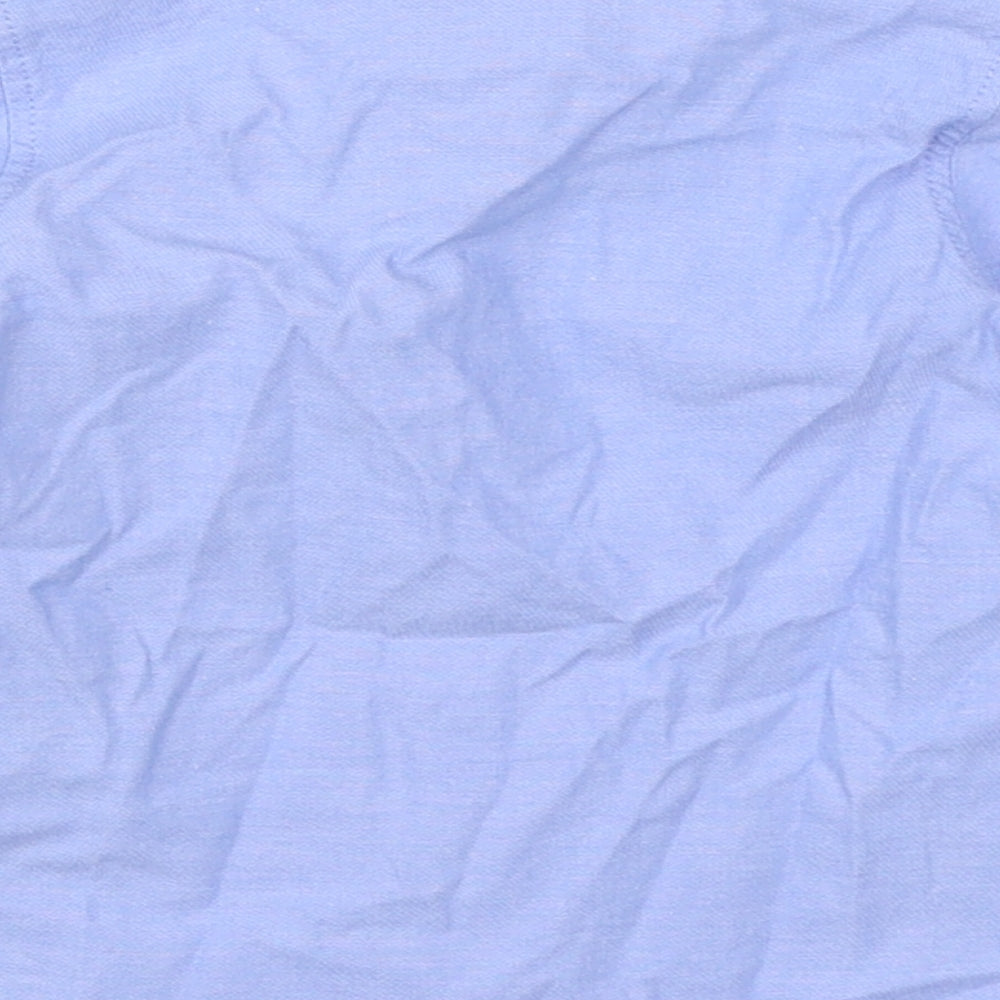 H&M Boys Blue  100% Cotton Basic Button-Up Size 6-9 Months Collared Button