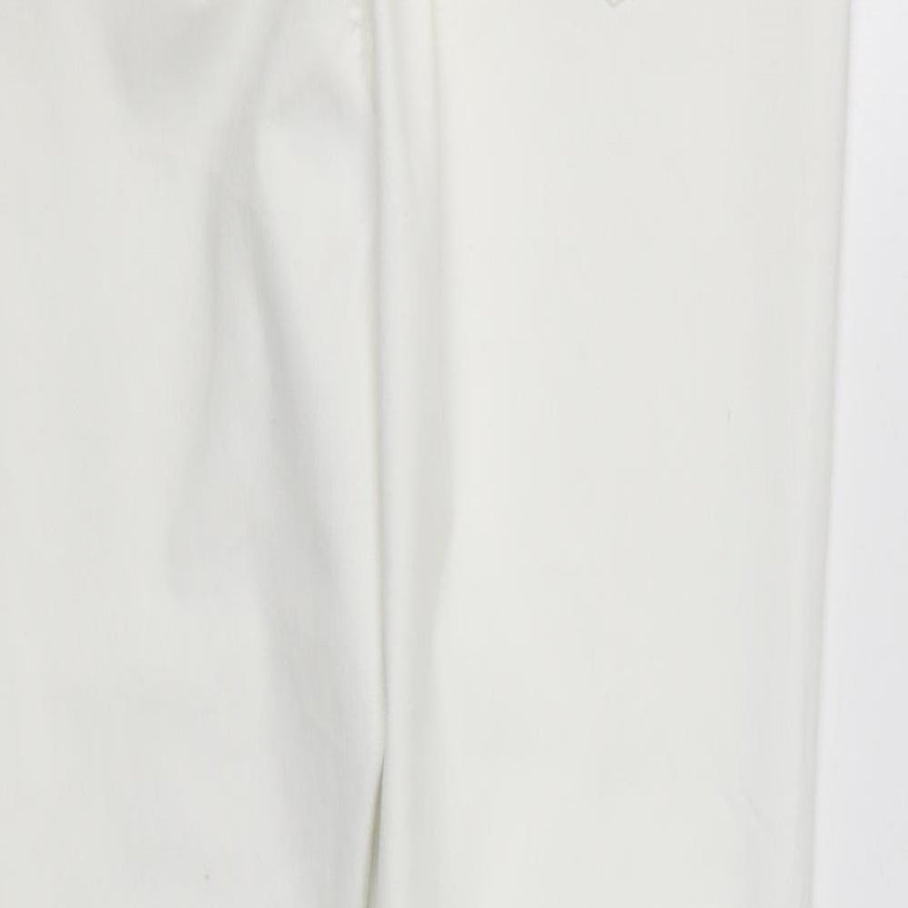 F&F Womens White  Cotton Straight Jeans Size 18 L29 in Regular Zip