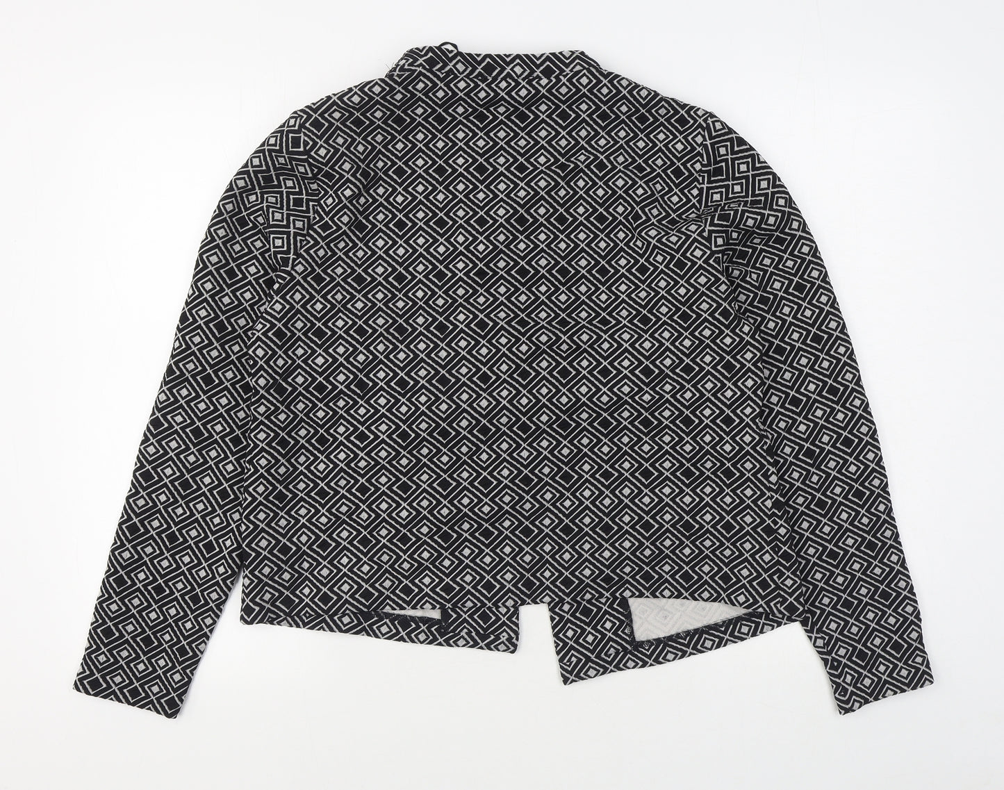 Matalan Womens Black Geometric  Jacket Blazer Size 16