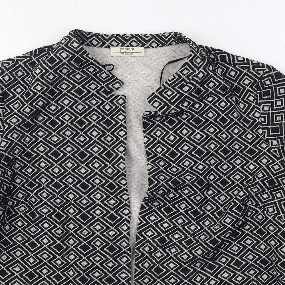 Matalan Womens Black Geometric  Jacket Blazer Size 16