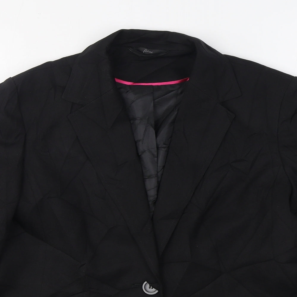BHS Womens Black   Jacket Blazer Size 12  Button