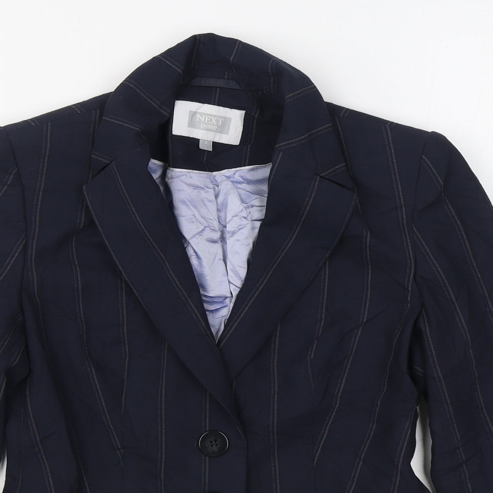 NEXT Womens Blue Striped  Jacket Blazer Size 6  Button