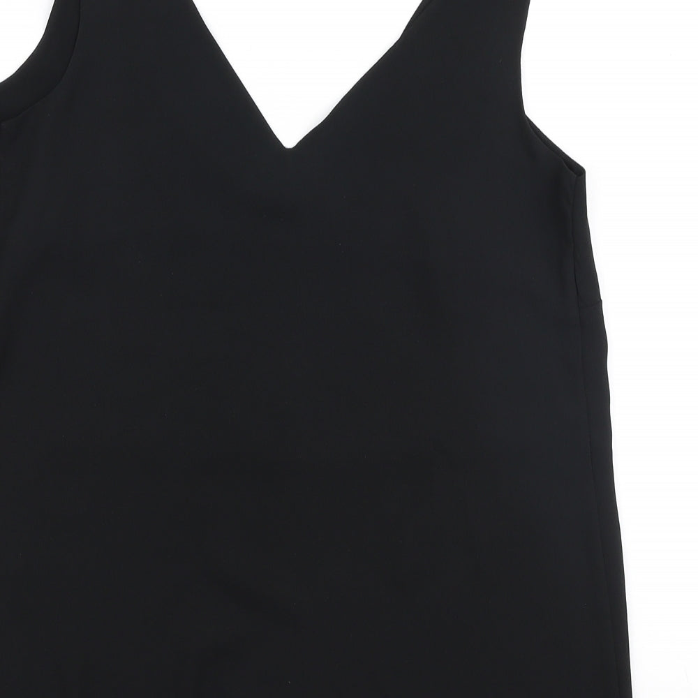 Papaya Womens Black  Polyester Camisole Blouse Size 10 V-Neck