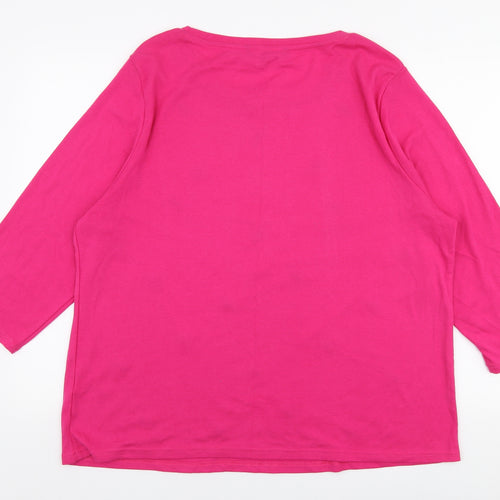 Love Tee's Womens Pink  Polyester Jersey T-Shirt Size 24 Round Neck