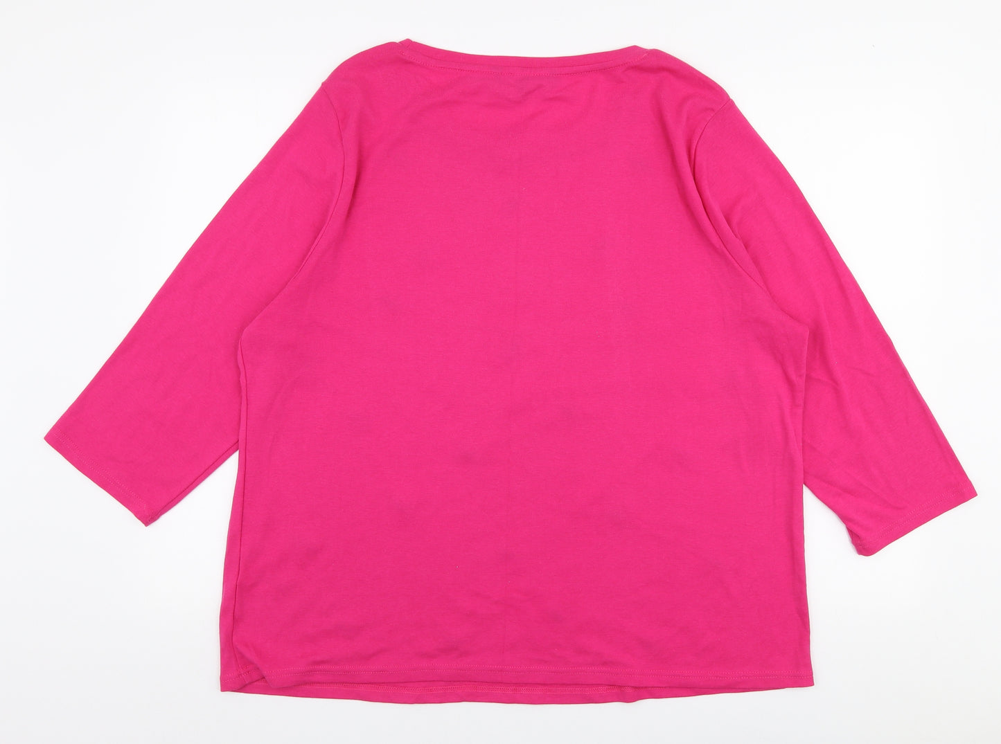 Love Tee's Womens Pink  Polyester Jersey T-Shirt Size 24 Round Neck