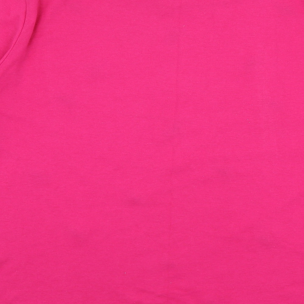 Love Tee's Womens Pink  Polyester Jersey T-Shirt Size 24 Round Neck