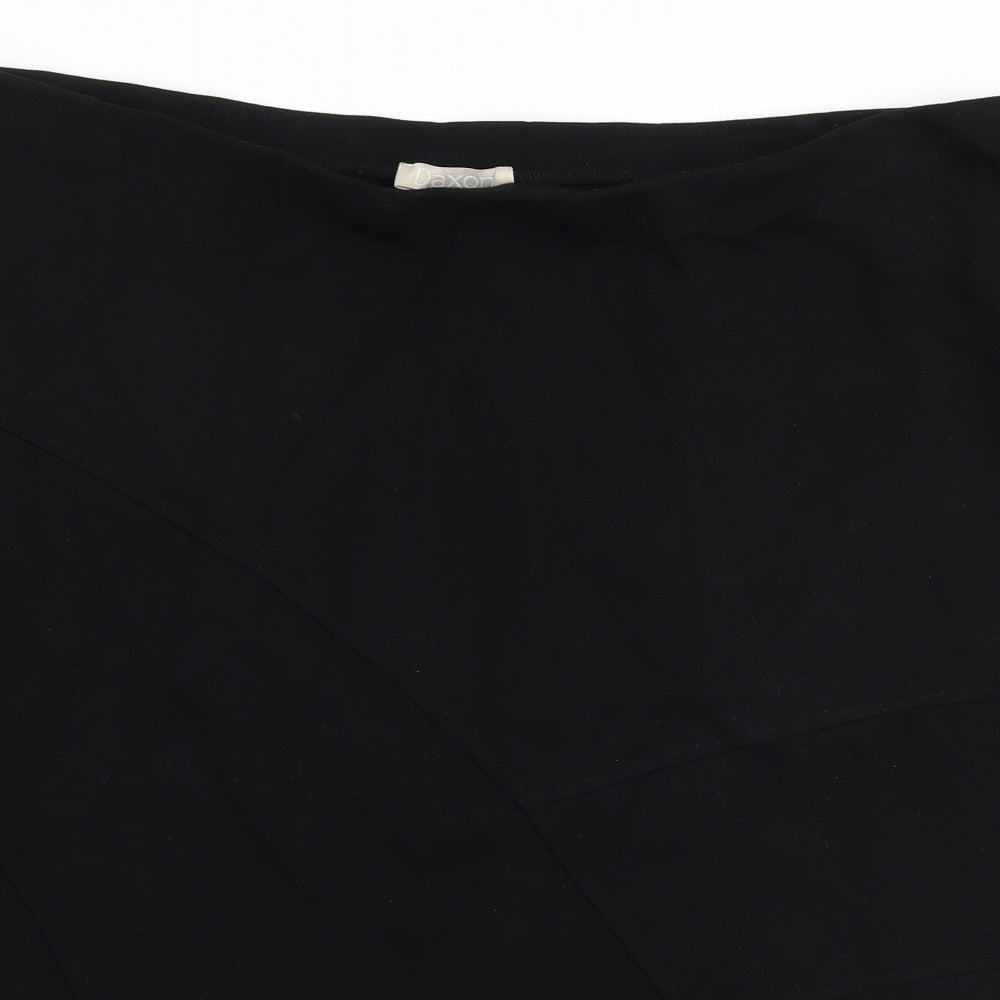Daxon Womens Black  Viscose Skater Skirt Size 24