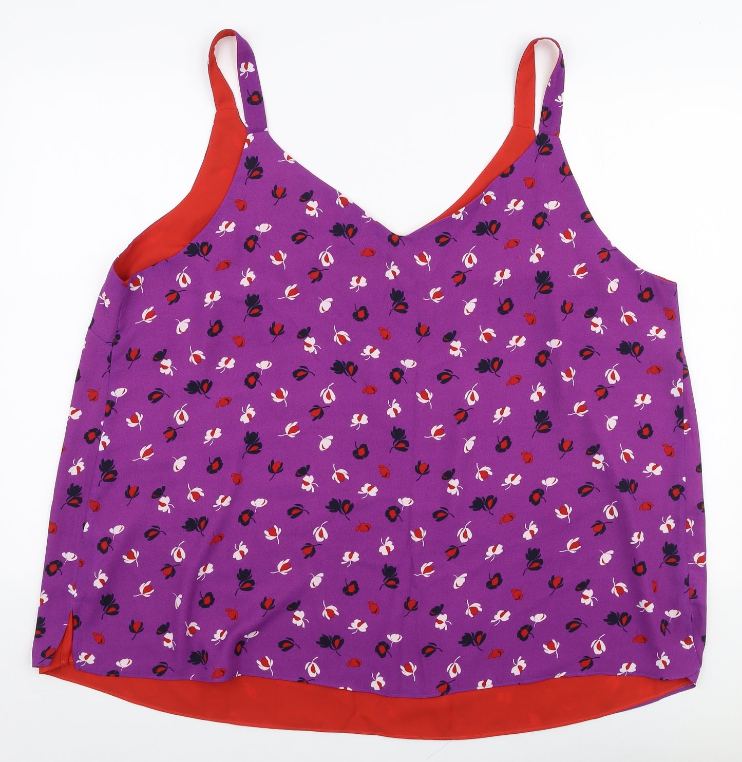 Bonmarche Womens Multicoloured Floral Polyester Basic Blouse Size 26 V-Neck