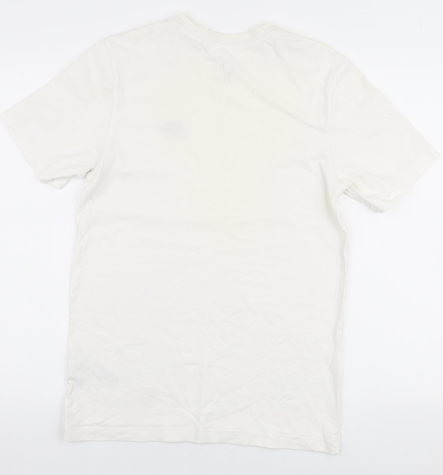 Nike Womens White  100% Cotton Jersey T-Shirt Size S Round Neck