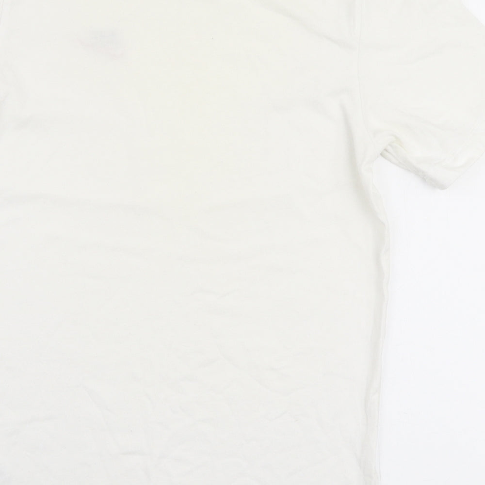Nike Womens White  100% Cotton Jersey T-Shirt Size S Round Neck