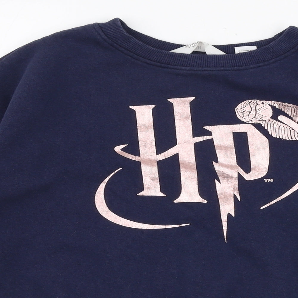 H&M Girls Blue  Cotton Pullover Sweatshirt Size 10-11 Years  Pullover - Harry potter