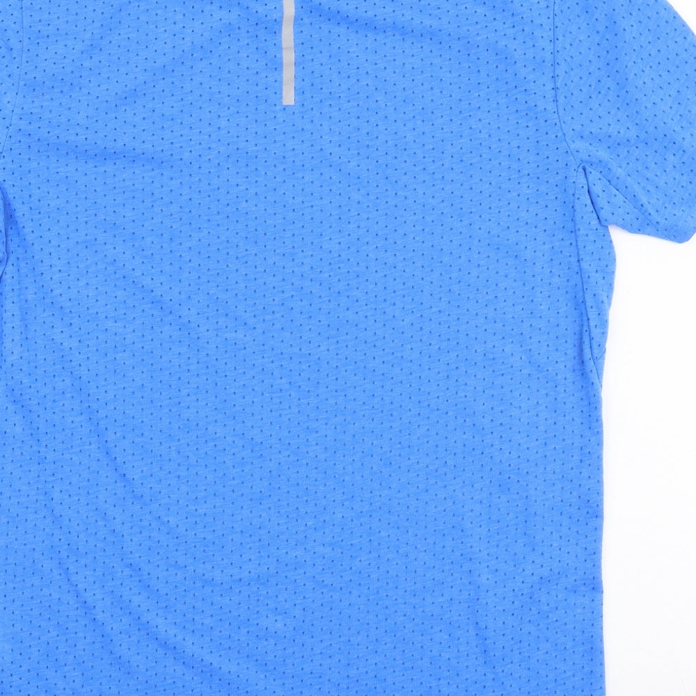 Nike Mens Blue  Polyester Jersey T-Shirt Size M V-Neck Pullover
