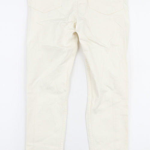 Denim Co Womens Ivory  Cotton Skinny Jeans Size 10 L27 in Slim Zip