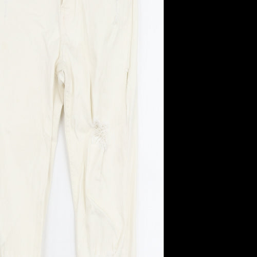 Denim Co Womens Ivory  Cotton Skinny Jeans Size 10 L27 in Slim Zip