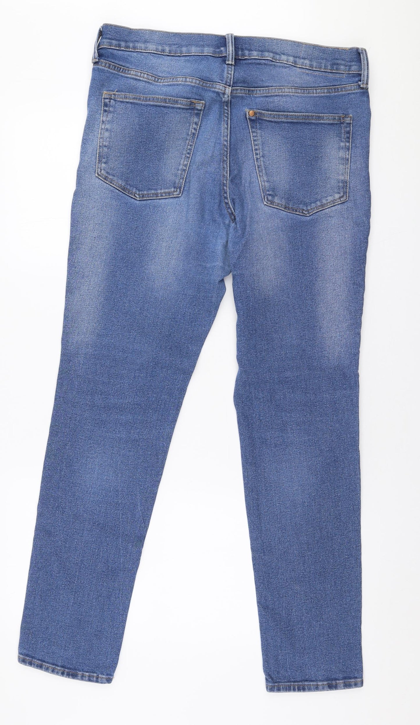 H&M Mens Blue  Polyester Skinny Jeans Size 36 in L32 in Slim Zip