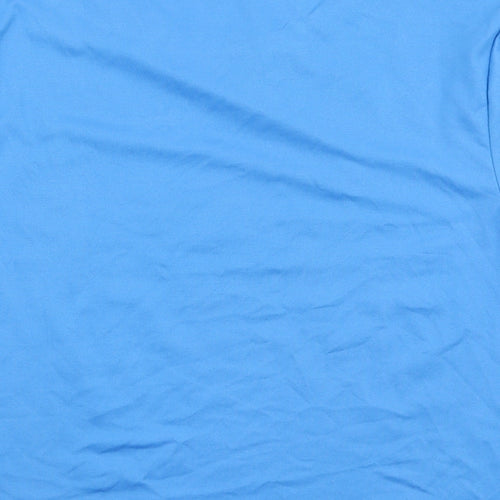 Primark Womens Blue  Polyester Cropped T-Shirt Size 6 Round Neck - Disney Stitch