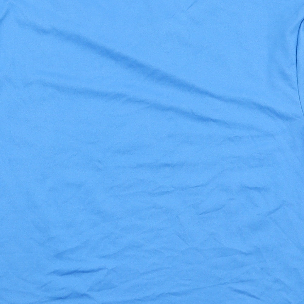 Primark Womens Blue  Polyester Cropped T-Shirt Size 6 Round Neck - Disney Stitch