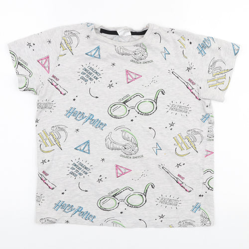 Harry Potter Girls Multicoloured  Cotton Jersey T-Shirt Size 11 Years Round Neck Pullover