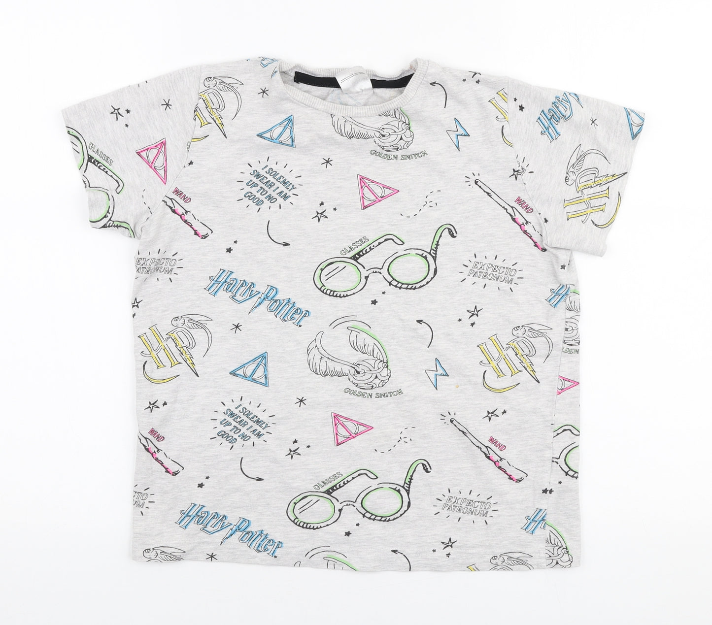 Harry Potter Girls Multicoloured  Cotton Jersey T-Shirt Size 11 Years Round Neck Pullover