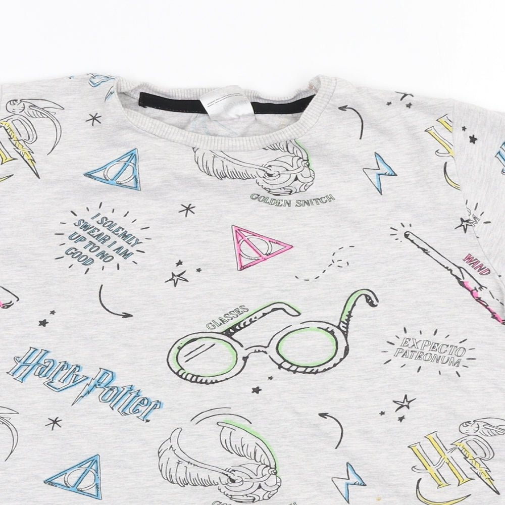 Harry Potter Girls Multicoloured  Cotton Jersey T-Shirt Size 11 Years Round Neck Pullover