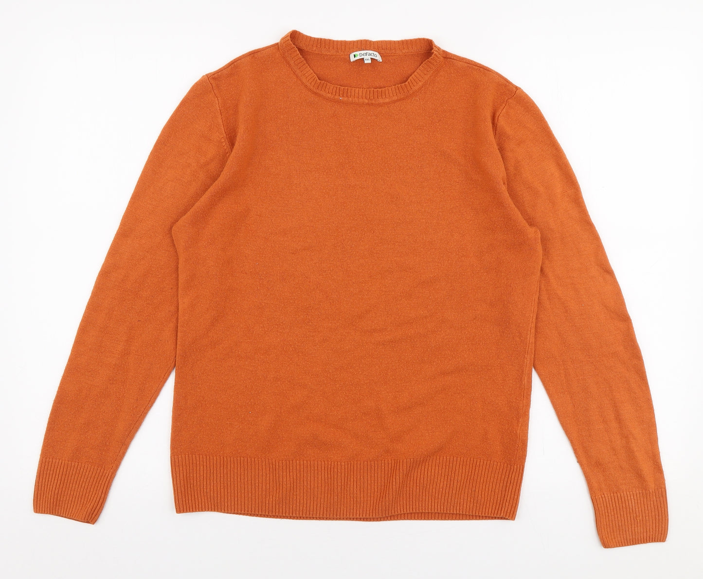 DeFacto Womens Orange Round Neck  Acrylic Pullover Jumper Size 2XL