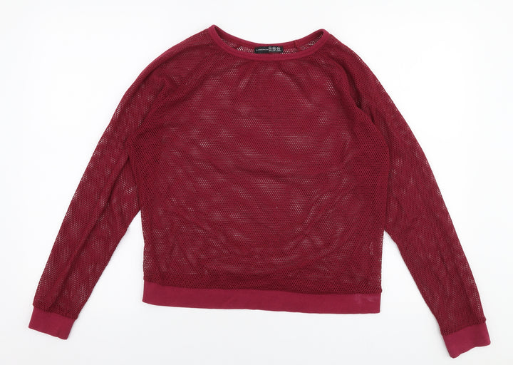 Atmosphere Womens Purple Round Neck Polyester Pullover Jumper Size 14