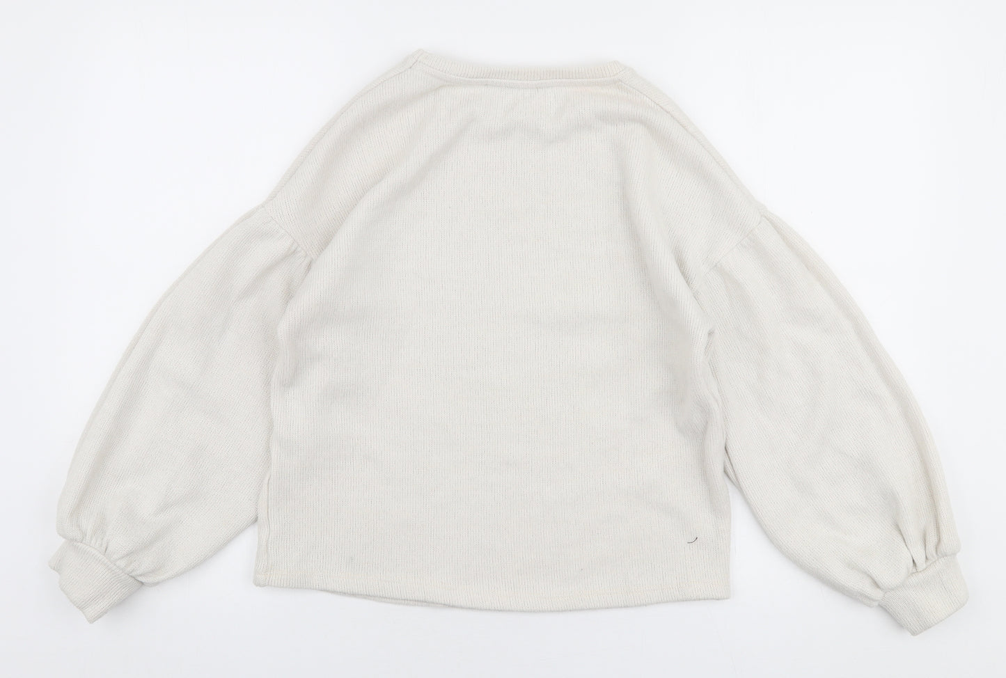 George Womens Beige Round Neck  Cotton Pullover Jumper Size 10