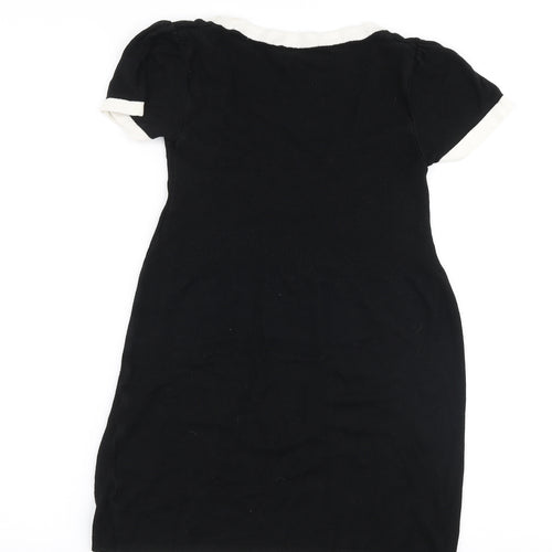 F&F Womens Black Round Neck  Viscose Pullover Jumper Size 8