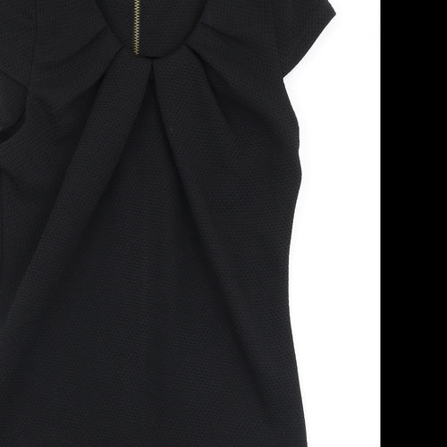 Penny Choo Womens Black  Polyester A-Line  Size 8  Round Neck Zip