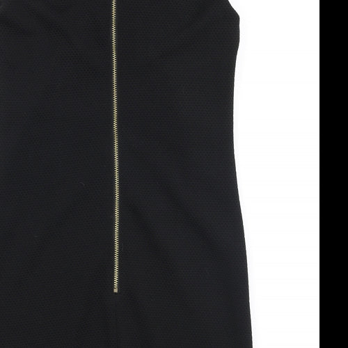 Penny Choo Womens Black  Polyester A-Line  Size 8  Round Neck Zip