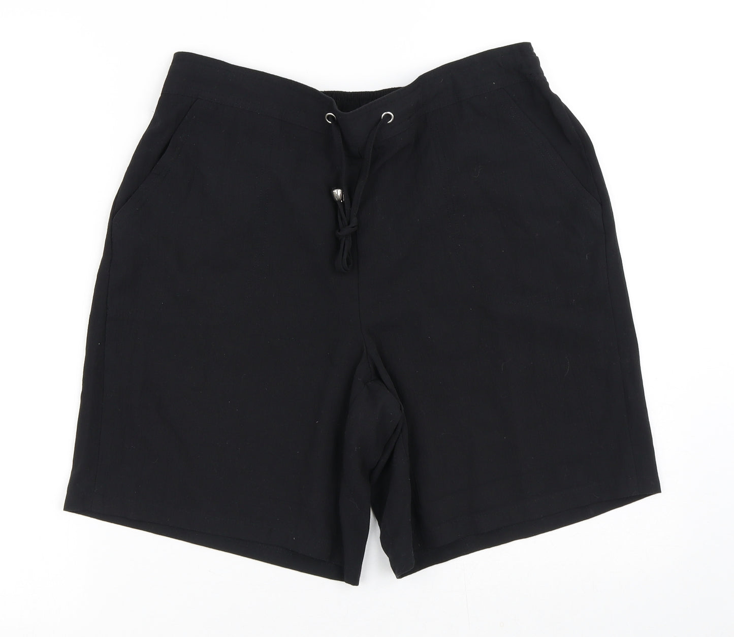 Papaya Womens Black  Polyester Paperbag Shorts Size 12 L7 in Regular