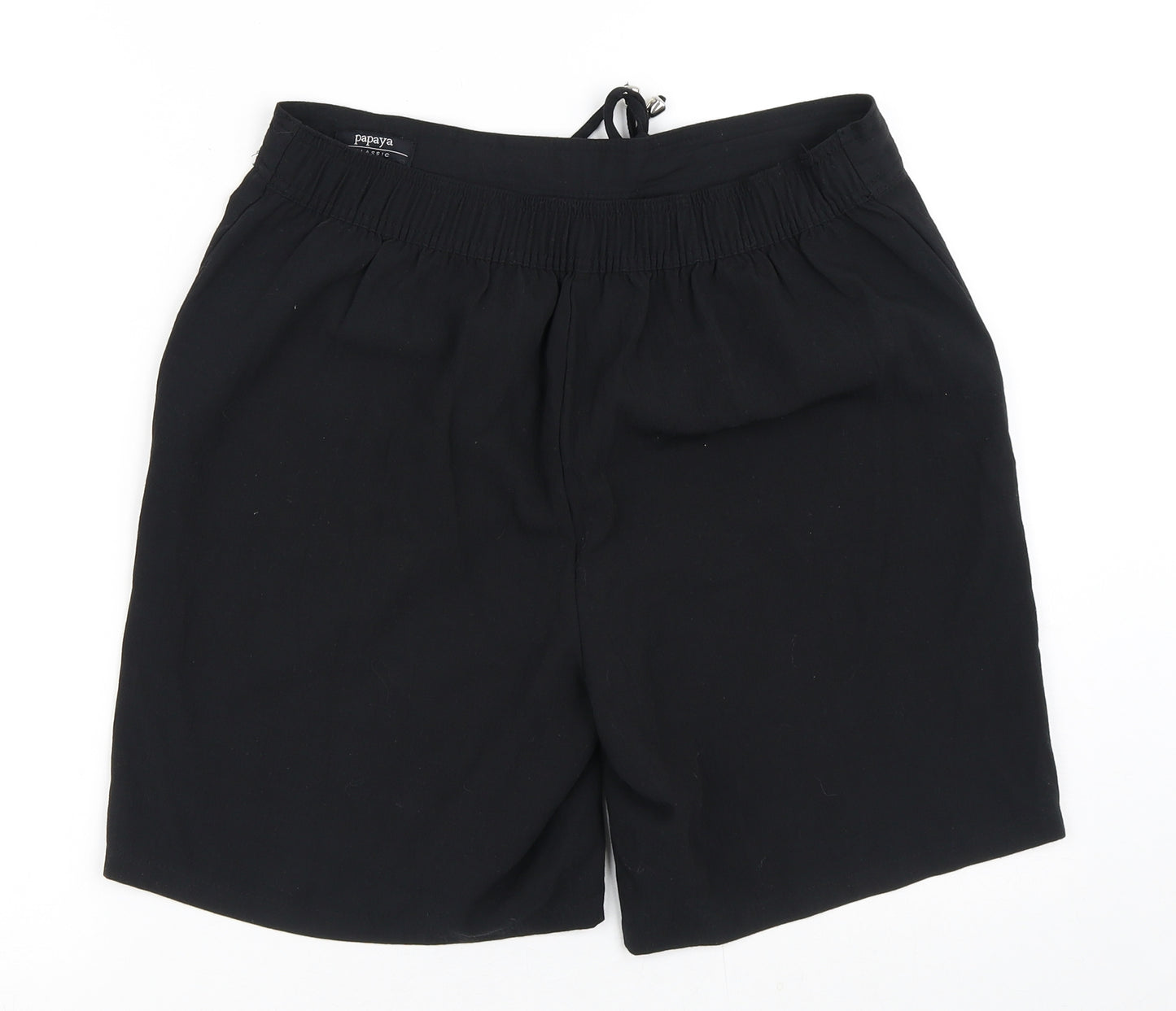 Papaya Womens Black  Polyester Paperbag Shorts Size 12 L7 in Regular
