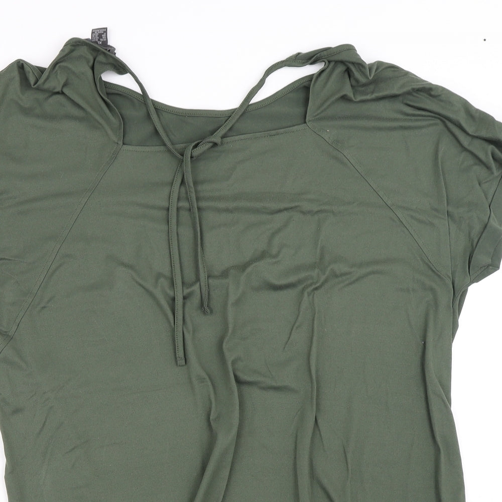 Primark Womens Green  Polyester Tunic T-Shirt Size 18 Round Neck