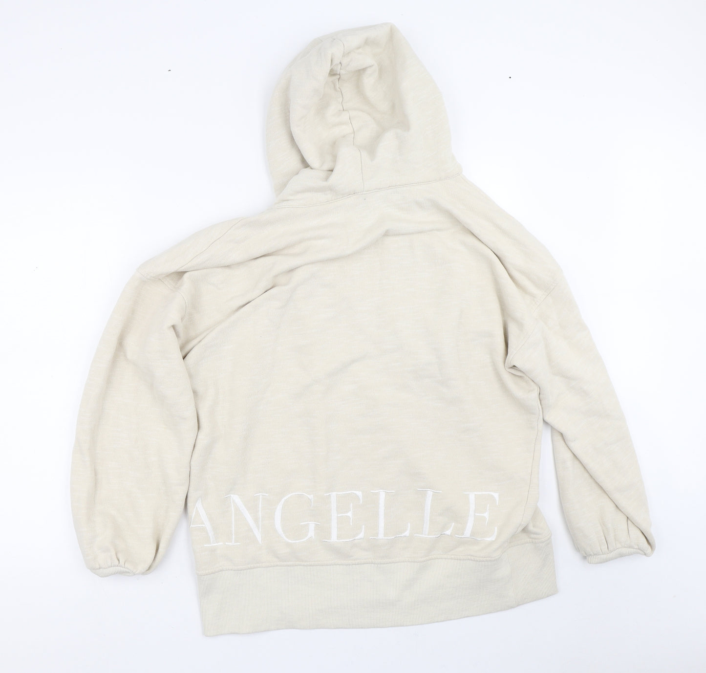 Angelle Womens Beige  Cotton Pullover Hoodie Size M