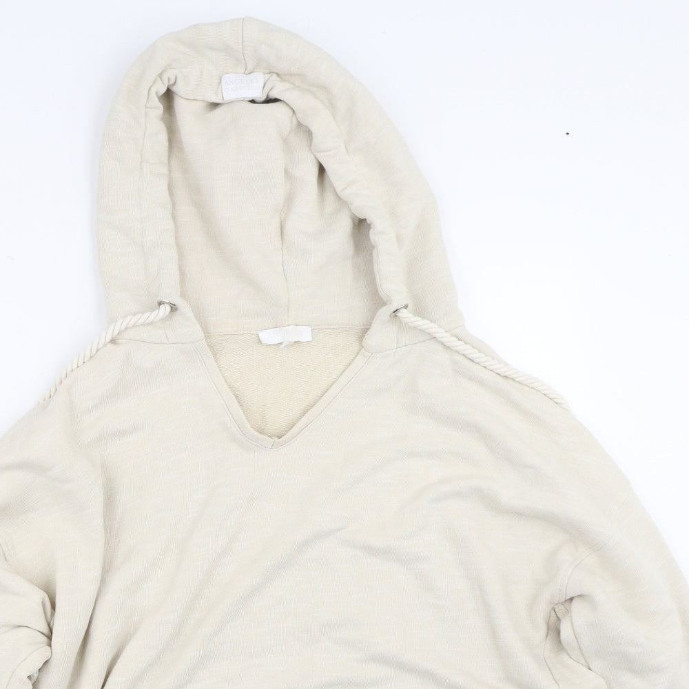 Angelle Womens Beige  Cotton Pullover Hoodie Size M