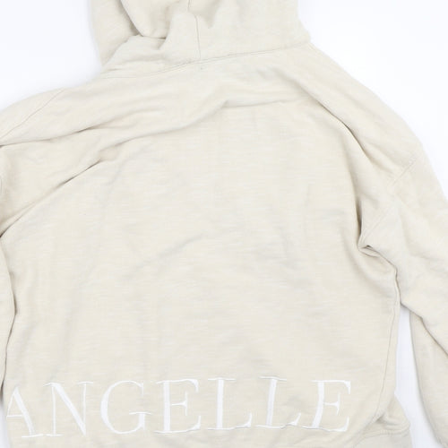 Angelle Womens Beige  Cotton Pullover Hoodie Size M