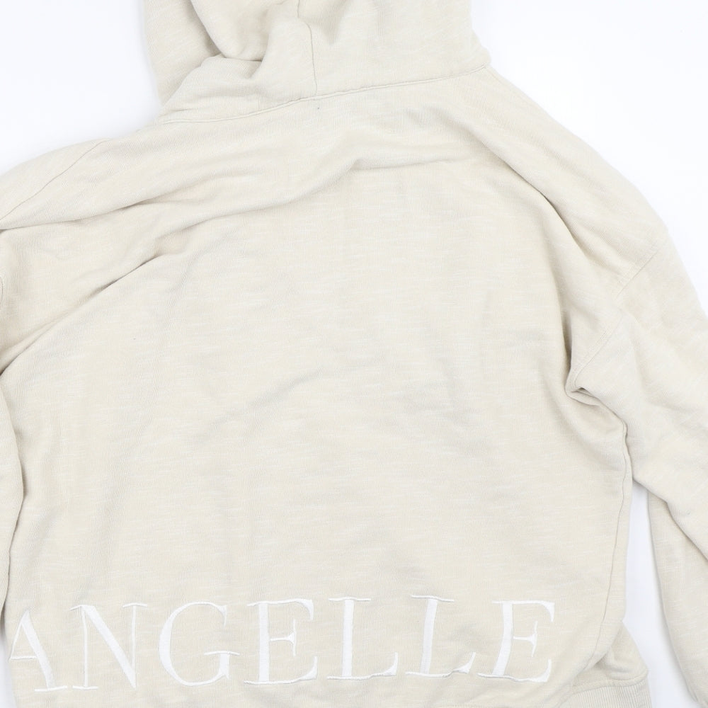 Angelle Womens Beige  Cotton Pullover Hoodie Size M