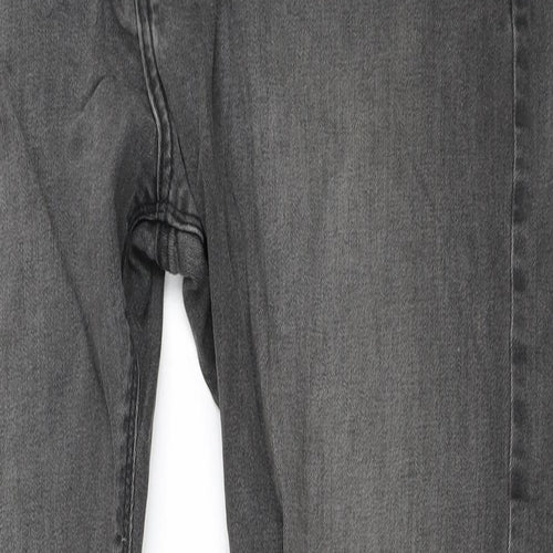 Marks and Spencer Mens Grey  Cotton Straight Jeans Size XL L33 in Regular