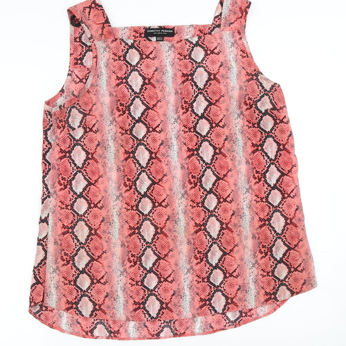 Dorothy Perkins Womens Pink Geometric Polyester Tunic Tank Size 12 Square Neck